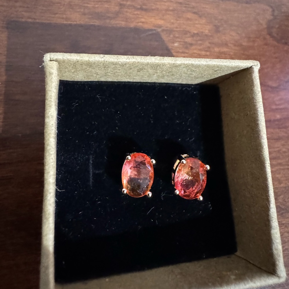 925 Sterling silver gold 2 carats tourmaline earrings